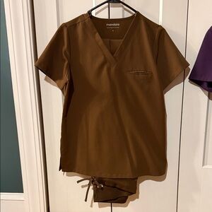 Mandala Scrubs Women’s Chocolate Brown Scrub Set